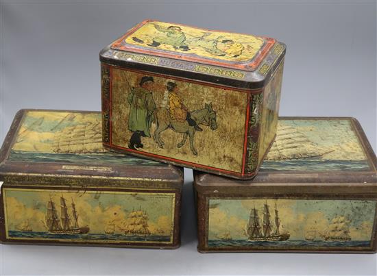 Two late Victorian Colmans Mustard tins, one with paper label and another